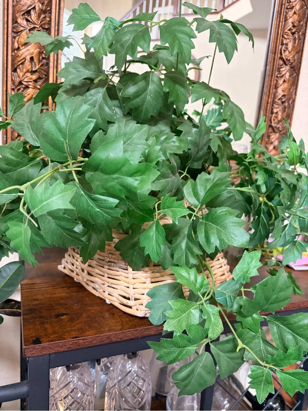 Artificial Ivy Basket - Green Faux Hanging Plant